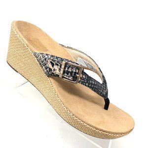Vionic Polina Snake Wedge Sandal Womens Size 9